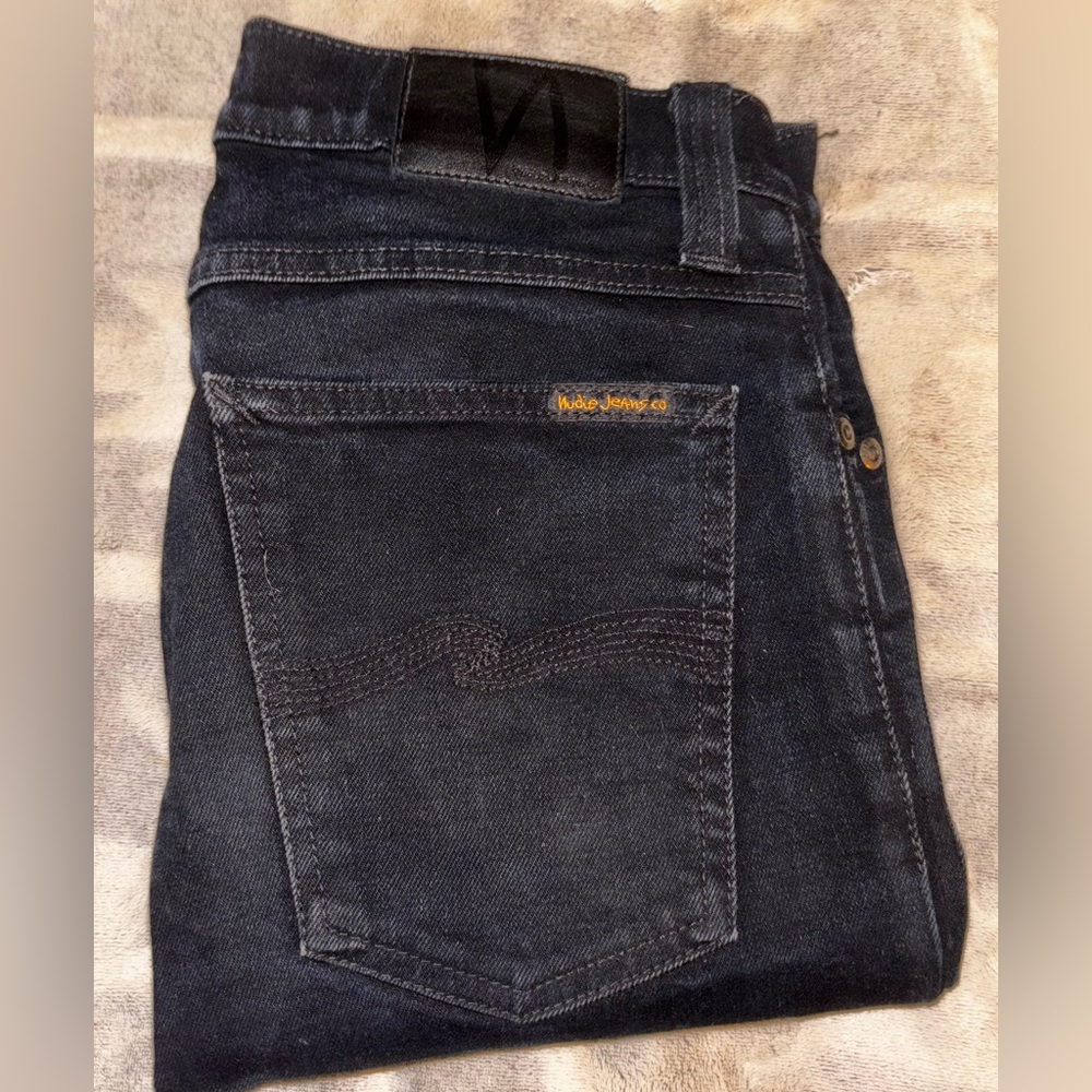 Nudie Jeans High Kai Black Organic Denim Hard to Find
Size 30x34